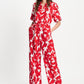 POM Amsterdam Jumpsuits COMBINAISON - Bubble Bloom Red Linen