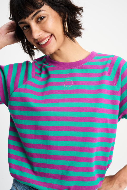 POM Amsterdam Longsleeves Multi colour / 34 TOP - Striped Purple Green