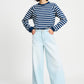 POM Amsterdam Longsleeves TOP - Lisa Striped Blue White