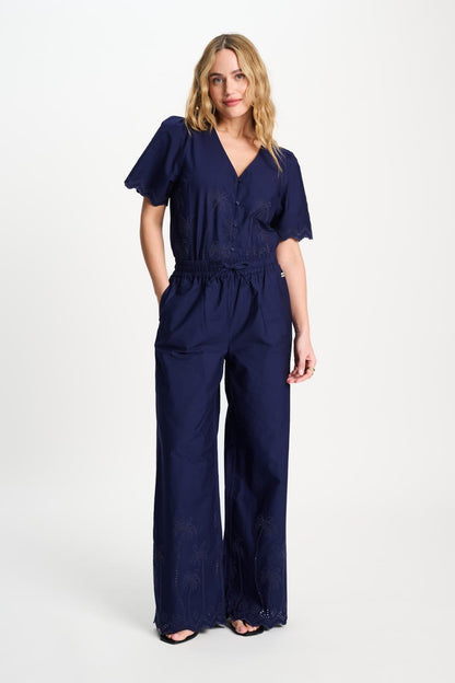 POM Amsterdam Pants Blue / 34 PANTALON - Broderie Anglaise Night Blue