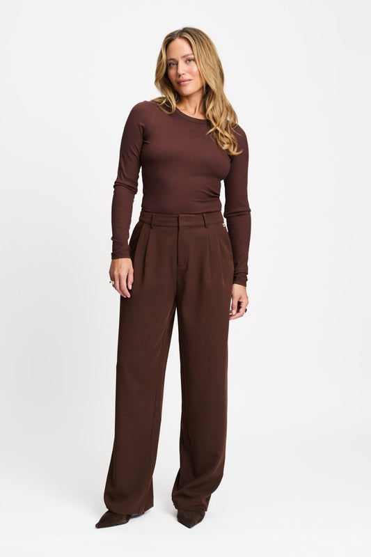 POM Amsterdam Pants Brown / 34 PANTALON - Marlou Chocolate Brown