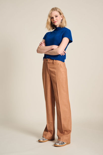 POM Amsterdam Pants Brown / 34 PANTALON - Striped Sugar Brown