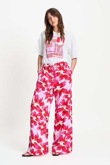 POM Amsterdam Pants Multi colour / 34 PANTALON - Bubble Bloom Lavender Linen
