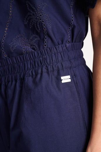 POM Amsterdam Pants PANTALON - Broderie Anglaise Night Blue