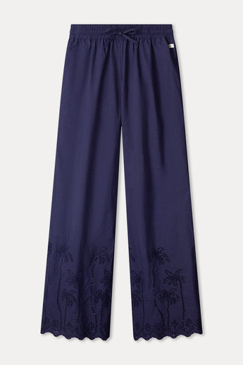 POM Amsterdam Pants PANTALON - Broderie Anglaise Night Blue