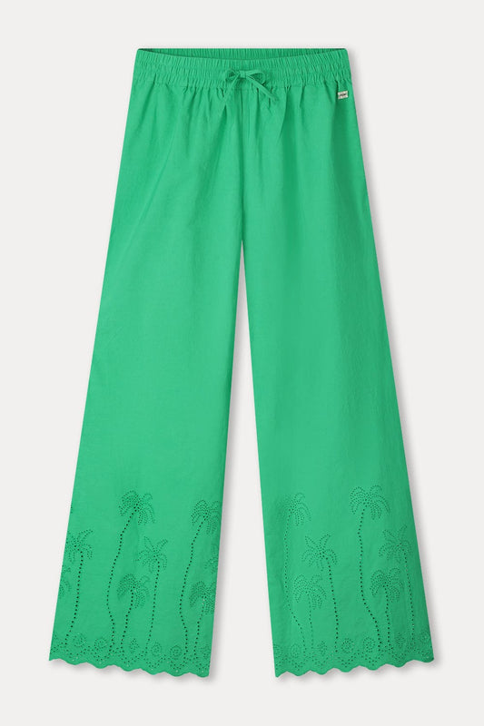 POM Amsterdam Pants PANTALON - Broderie Anglaise Palm Green