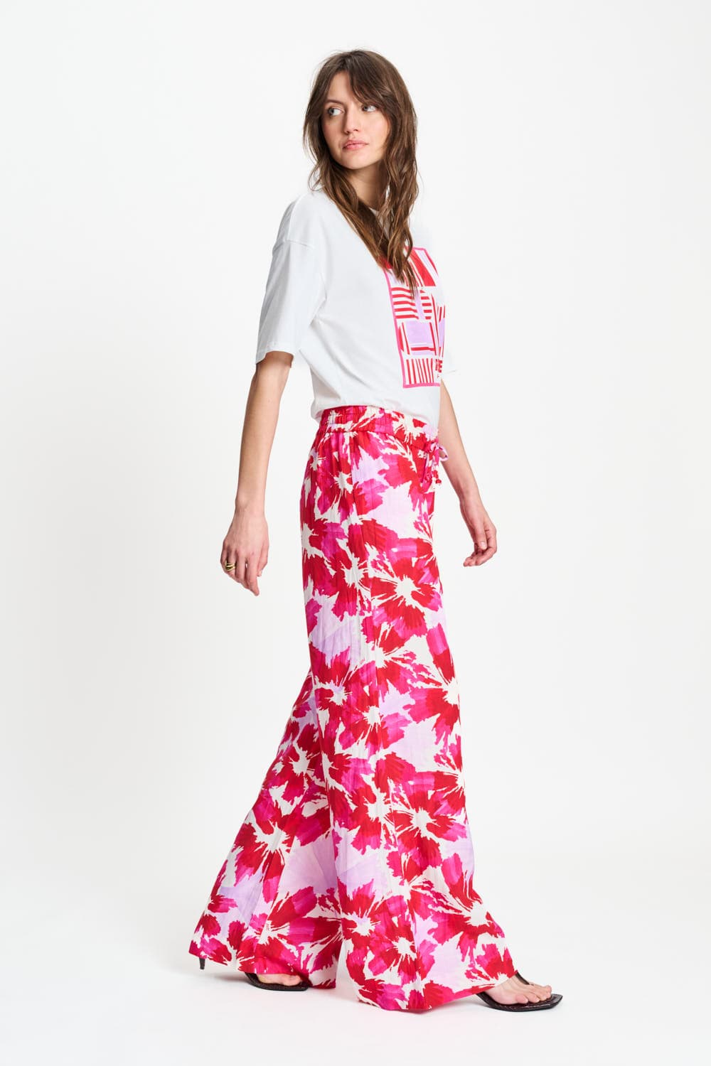 POM Amsterdam Pants PANTALON - Bubble Bloom Lavender Linen