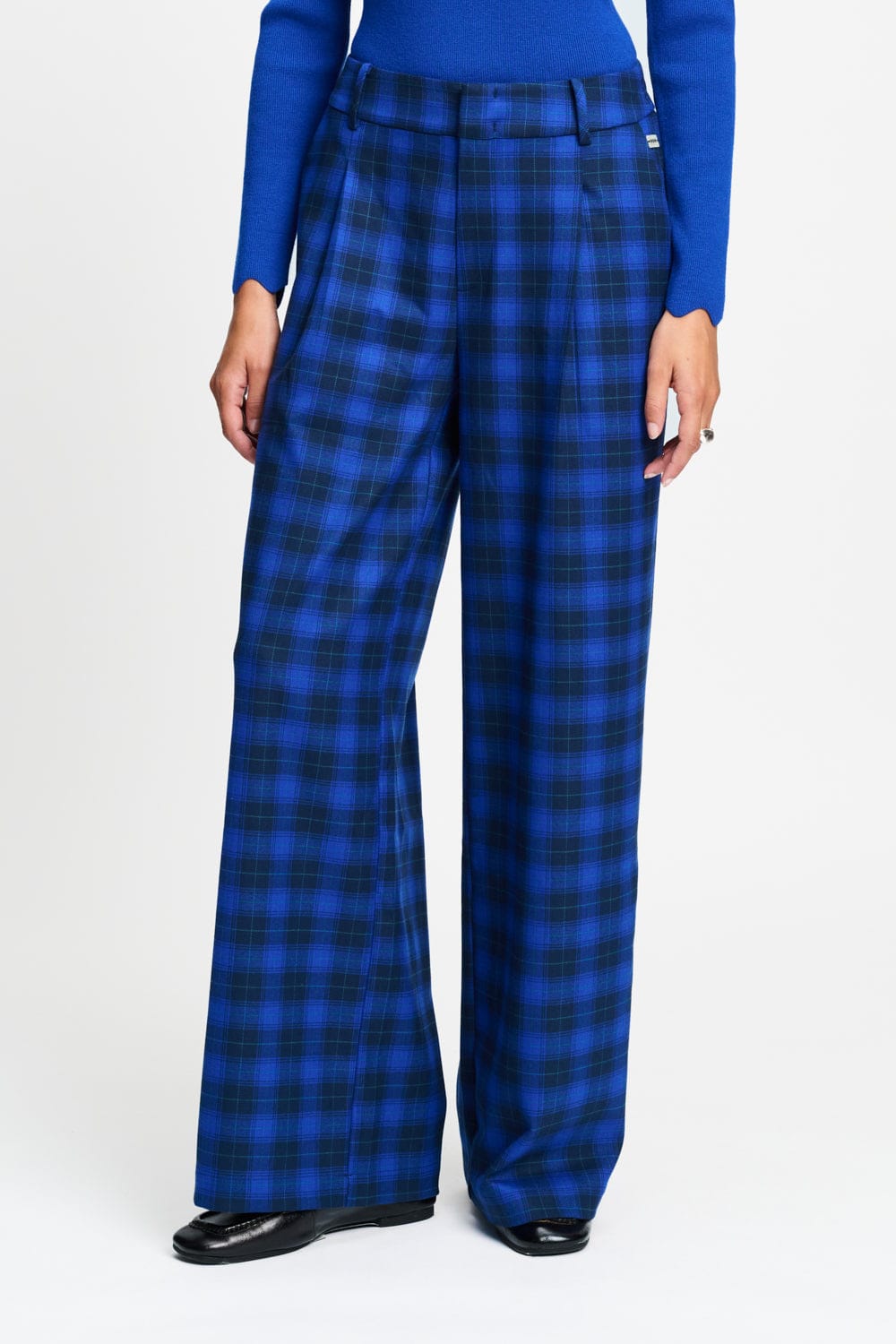 POM Amsterdam Pants PANTALON - Charlie Check Blue