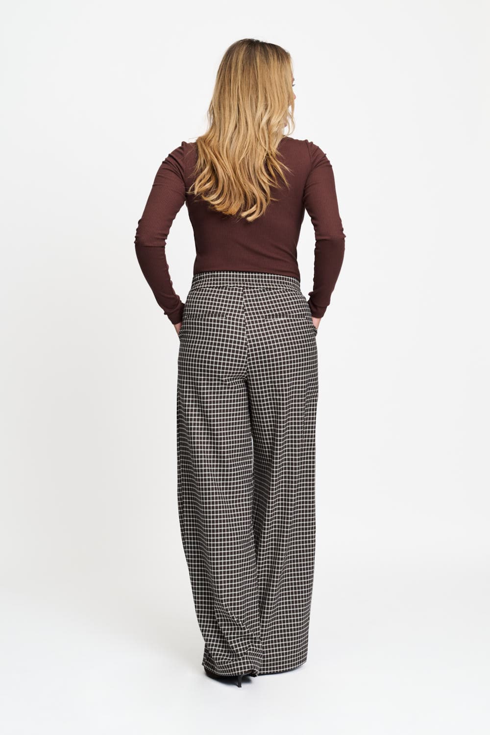 POM Amsterdam Pants PANTALON - Charlie Check Brown