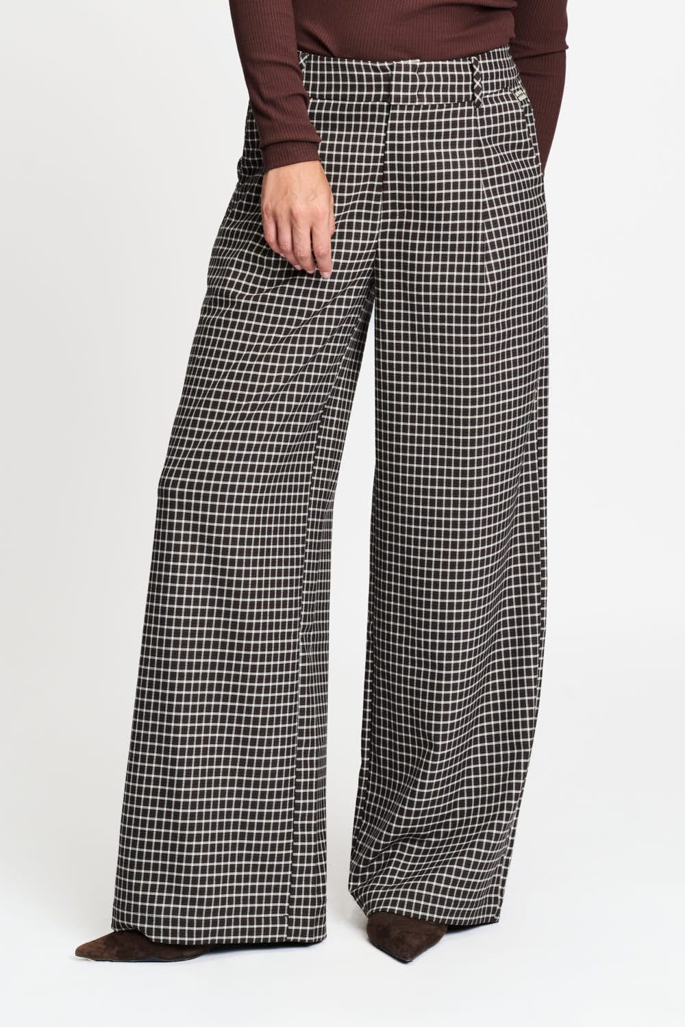POM Amsterdam Pants PANTALON - Charlie Check Brown