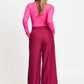 POM Amsterdam Pants PANTALON - Jess Striped Burgundy Red