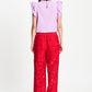 POM Amsterdam Pants PANTALON - Lace Bloom Red