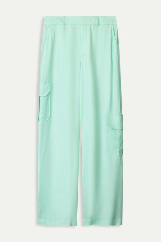 POM Amsterdam Pants PANTALON - Satin Fresh Mint