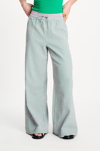 POM Amsterdam Pants PANTALON - Seersucker Green Pink