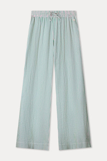 POM Amsterdam Pants PANTALON - Seersucker Green Pink