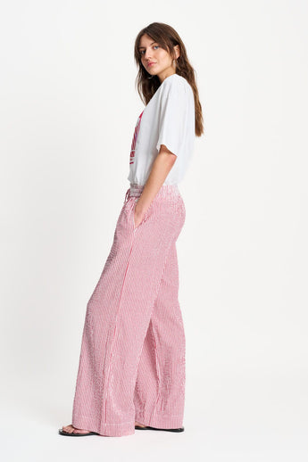 POM Amsterdam Pants PANTALON - Seersucker Red White