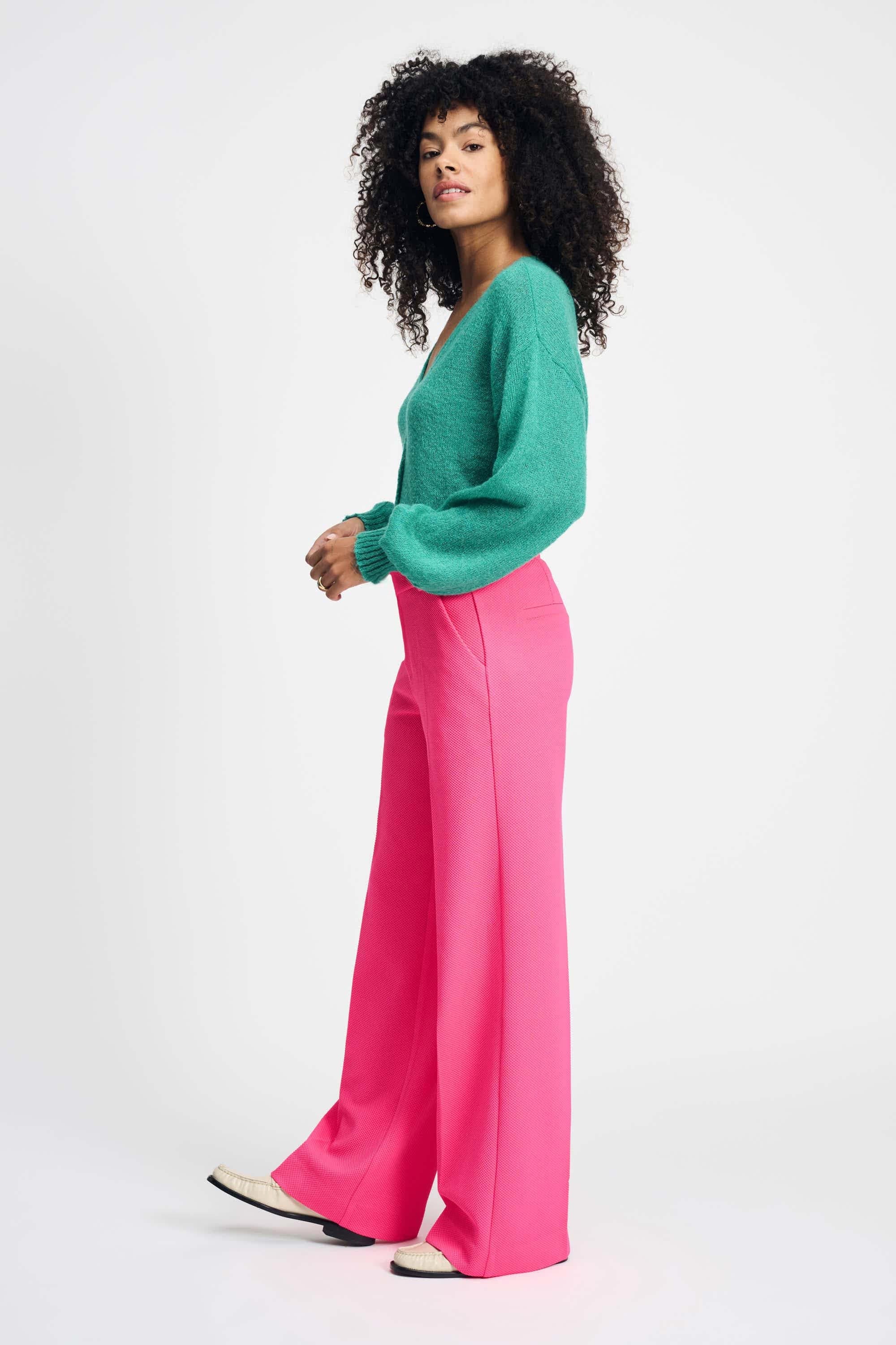 POM Amsterdam Pants PANTALON - Wide Leg Vibrant Pink