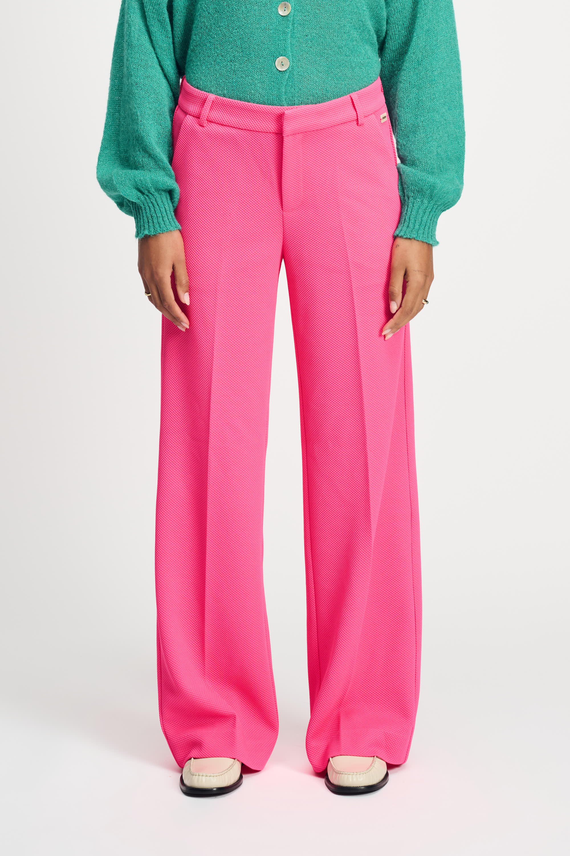 POM Amsterdam Pants PANTALON - Wide Leg Vibrant Pink