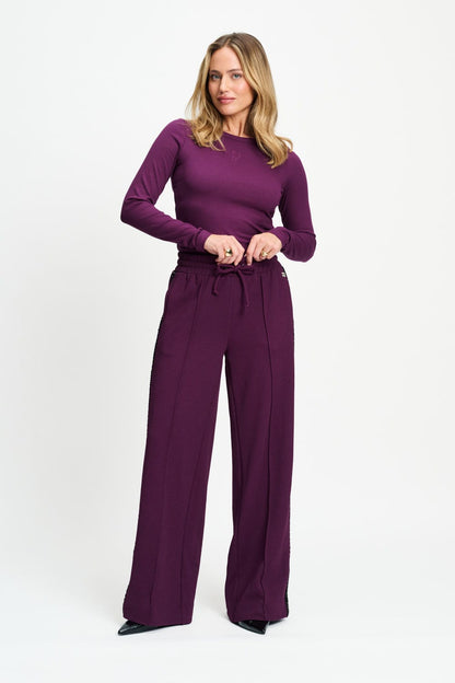 POM Amsterdam Pants Purple / 34 PANTALON - Leah Dark Plum