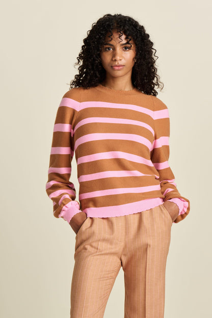 POM Amsterdam Pullovers Brown / 34 PULL - Striped Sugar Brown