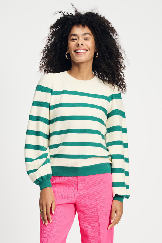 POM Amsterdam Pullovers Green / 34 PULL - Striped Fresh Green