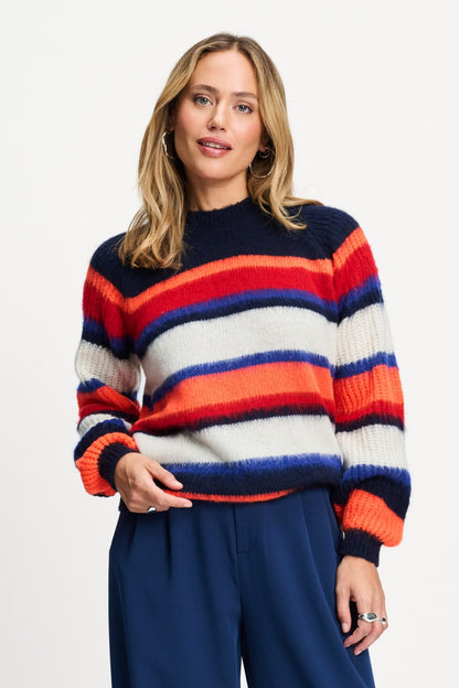 POM Amsterdam Pullovers Multi colour / 34 PULLOVER - Faye Striped Blue