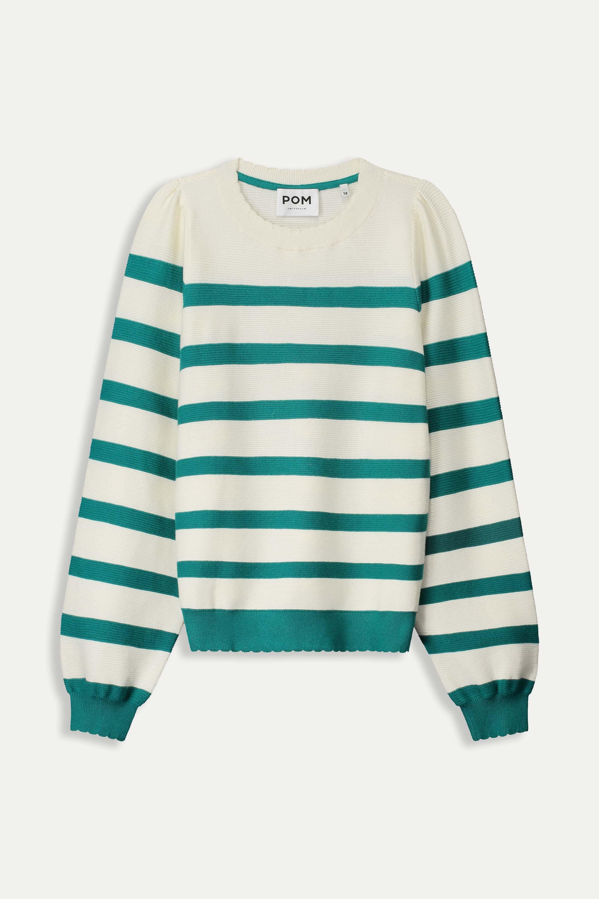 POM Amsterdam Pullovers PULL - Striped Fresh Green