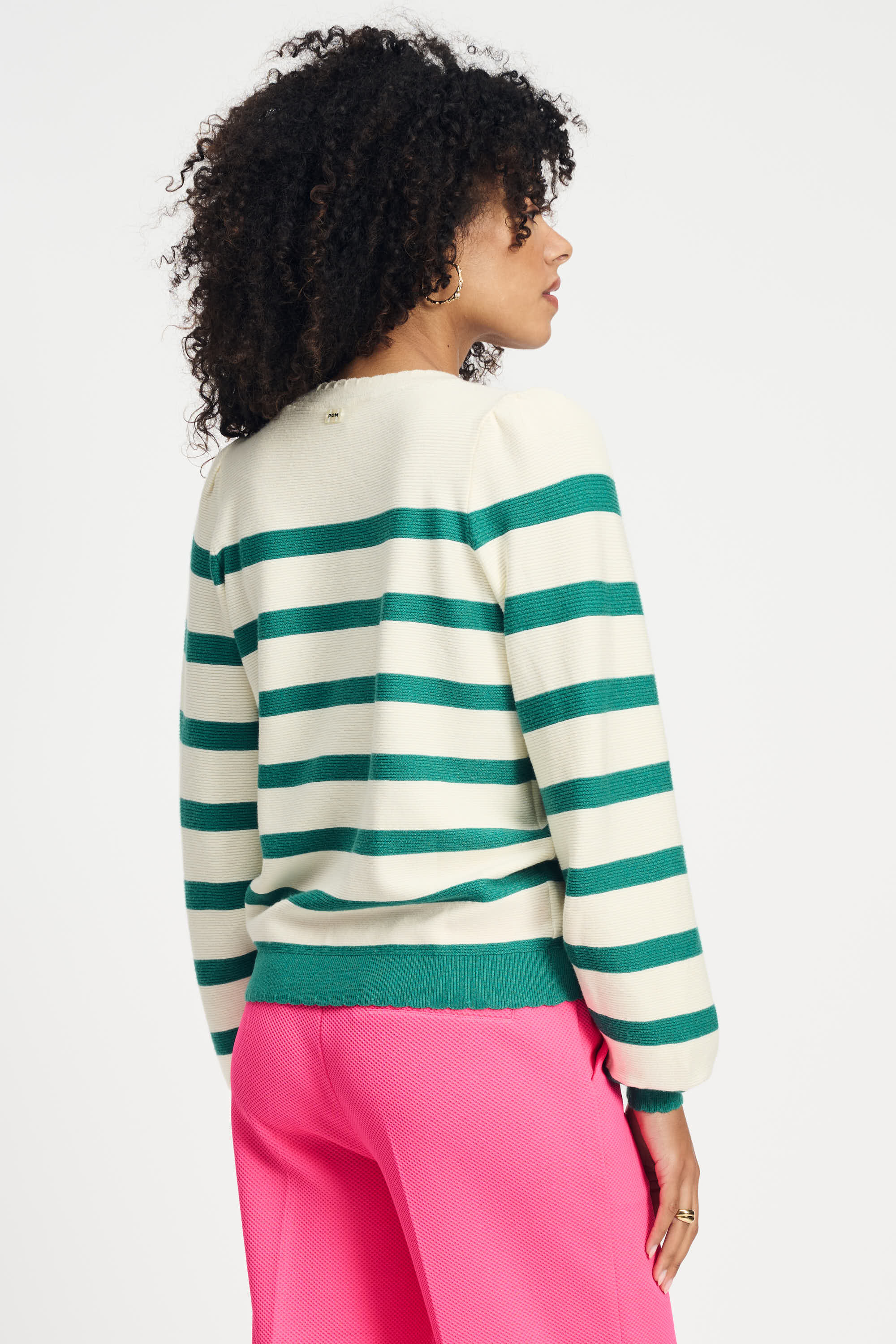 POM Amsterdam Pullovers PULL - Striped Fresh Green