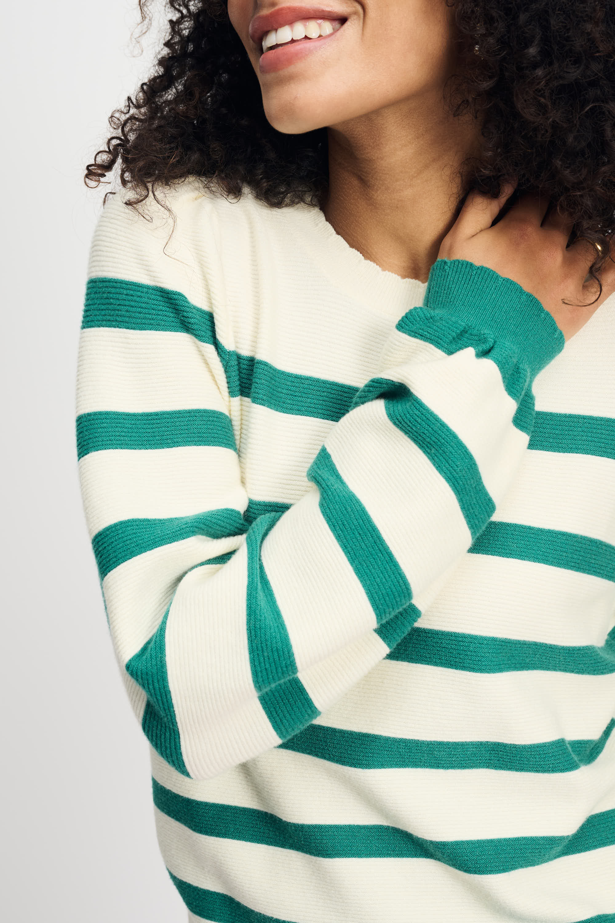 POM Amsterdam Pullovers PULL - Striped Fresh Green