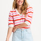 POM Amsterdam Pullovers PULL - Striped Pink Orange