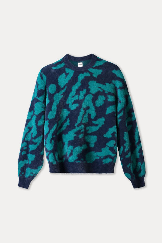 POM Amsterdam Pullovers PULLOVER - Frida Animal Teal Green