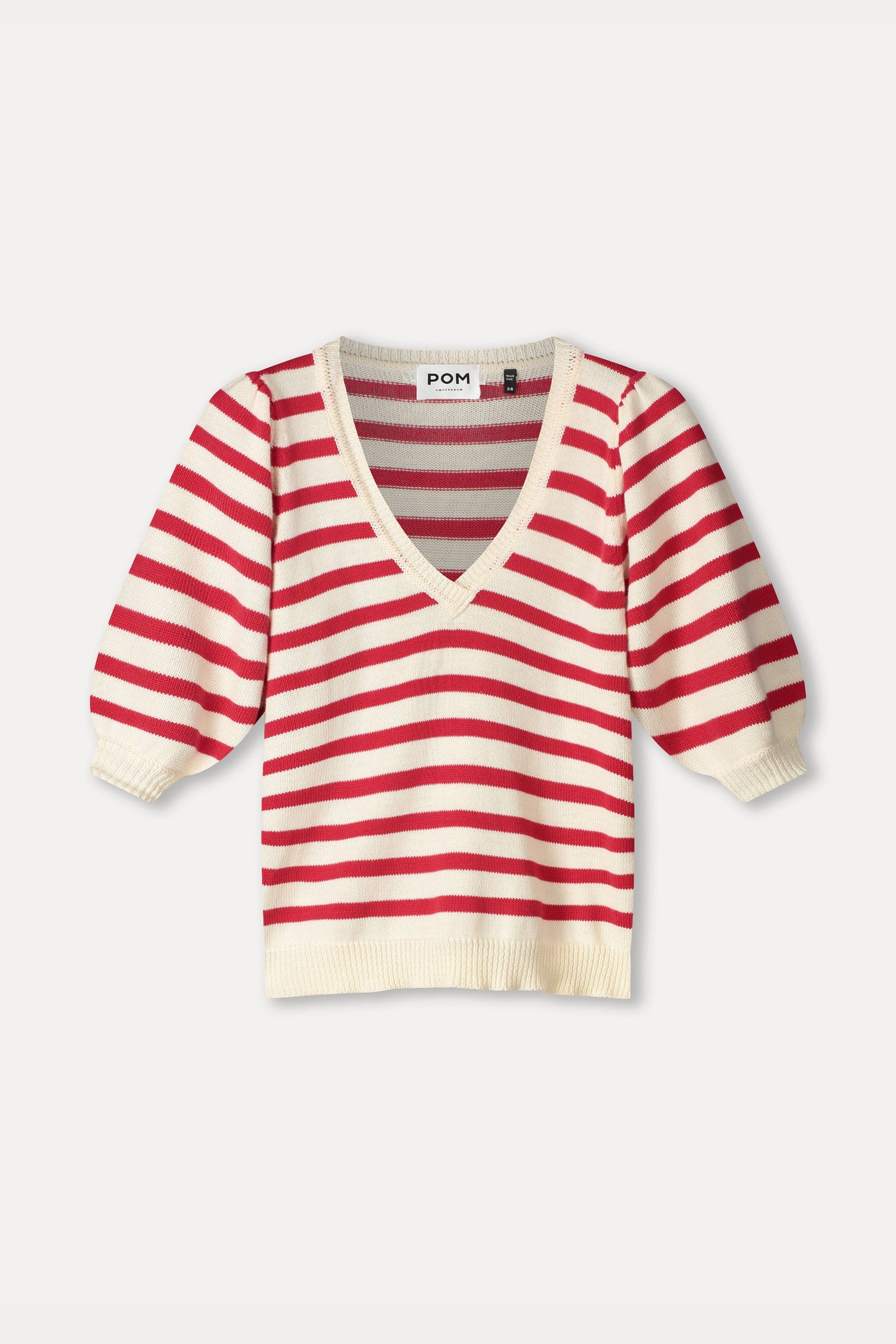 POM Amsterdam Pullovers PULLOVER - Striped Scarlet Red