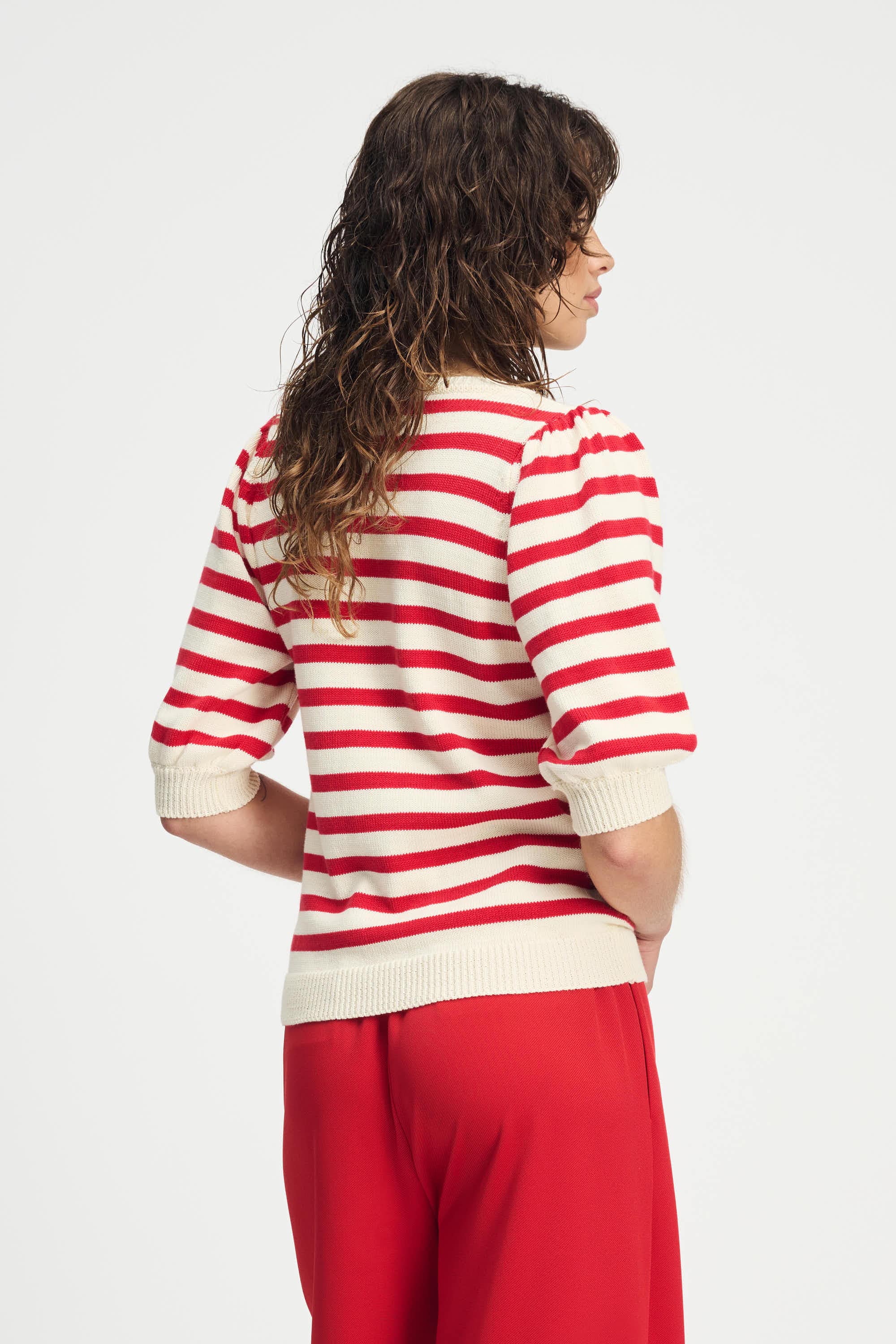 POM Amsterdam Pullovers PULLOVER - Striped Scarlet Red