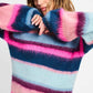 POM Amsterdam Pullovers SWEATER - Brushed Stripes Blue