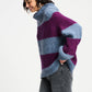 POM Amsterdam Pullovers SWEATER - Plum Stripes