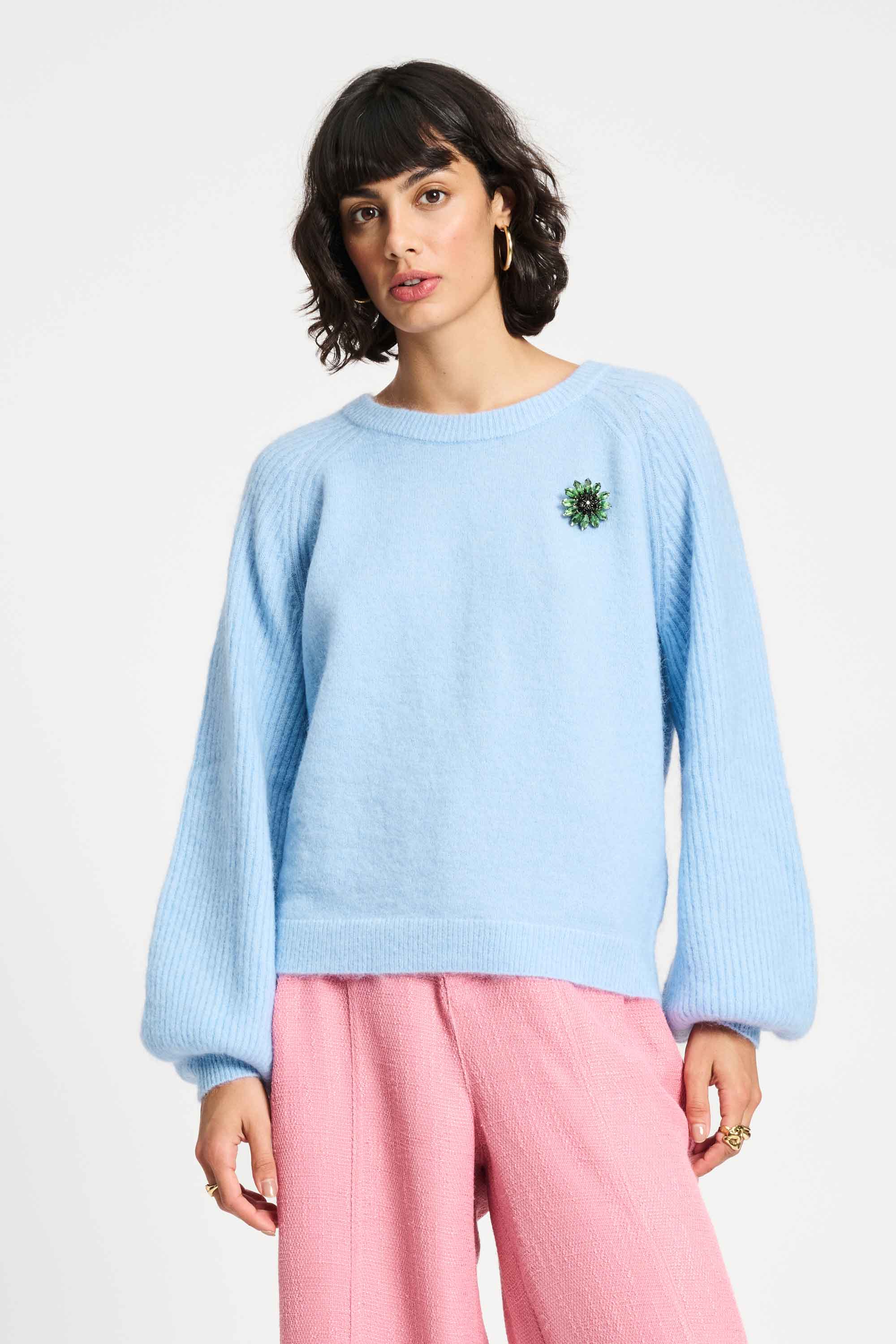 POM Amsterdam Pullovers SWEATER - Sky Blue