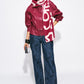 POM Amsterdam Scarves Red / OS ÉCHARPE - Lou Bow Burgundy Red