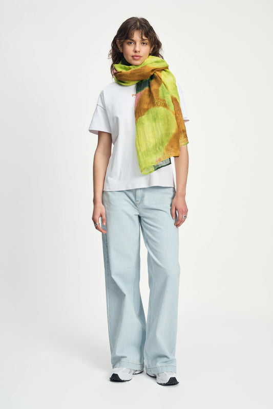 POM Amsterdam Shawls Green / OS ÉCHARPE - Summer Bliss Lime Linen