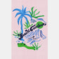 POM Amsterdam Shawls Green / OS SHAWL - Palm Trees Stripes Linen