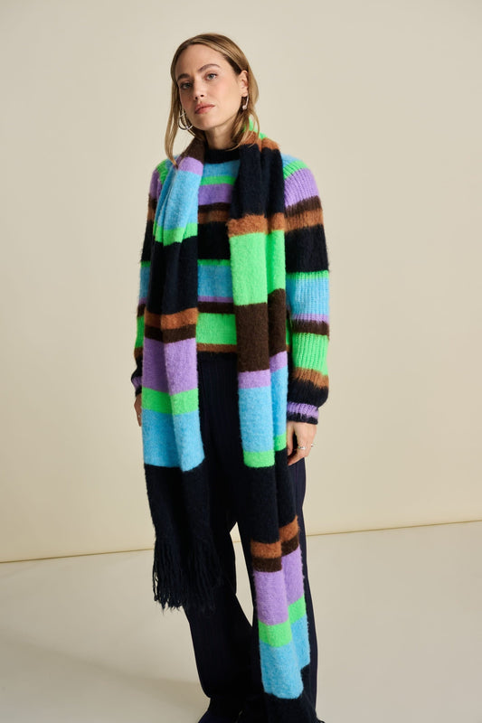 POM Amsterdam Shawls Multi colour / OS ÉCHARPE - Brushed Stripes