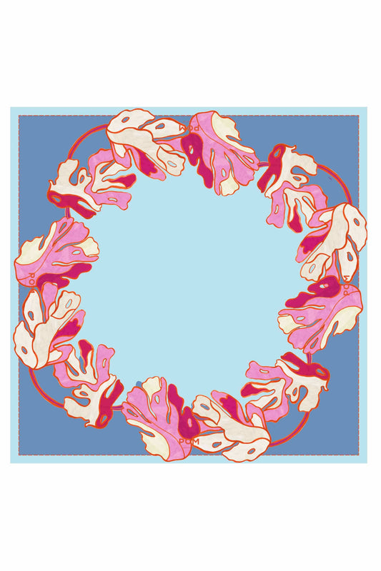 POM Amsterdam Shawls Multi colour / OS SHAWL - Urban Flora Blue