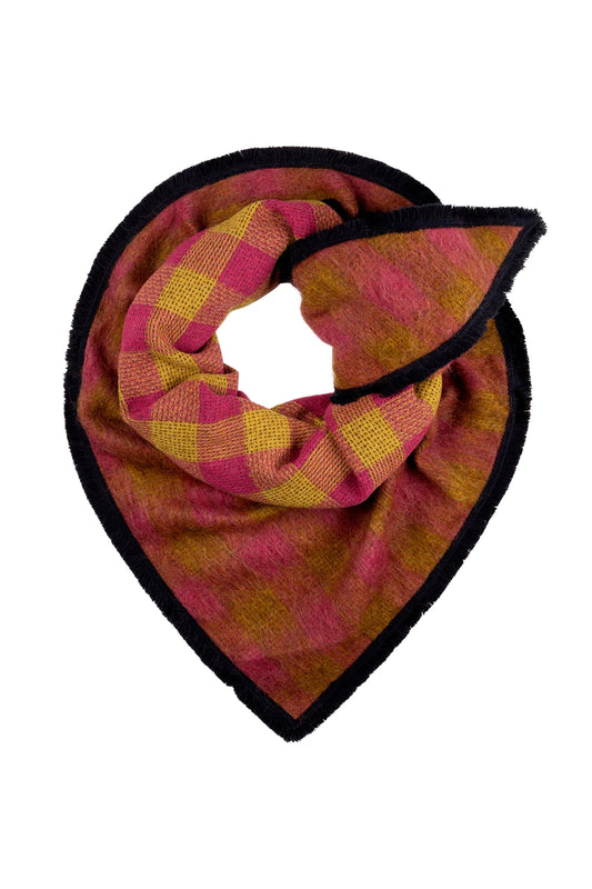 POM Amsterdam Shawls Pink / OS ÉCHARPE - Checks Pink Brown