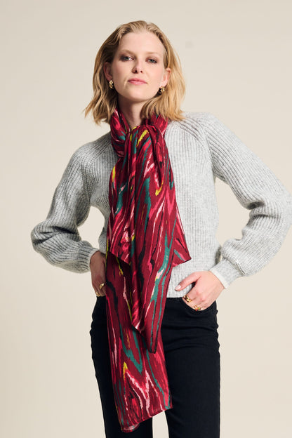 POM Amsterdam Shawls Red / OS ÉCHARPE - Woody Burgundy Red