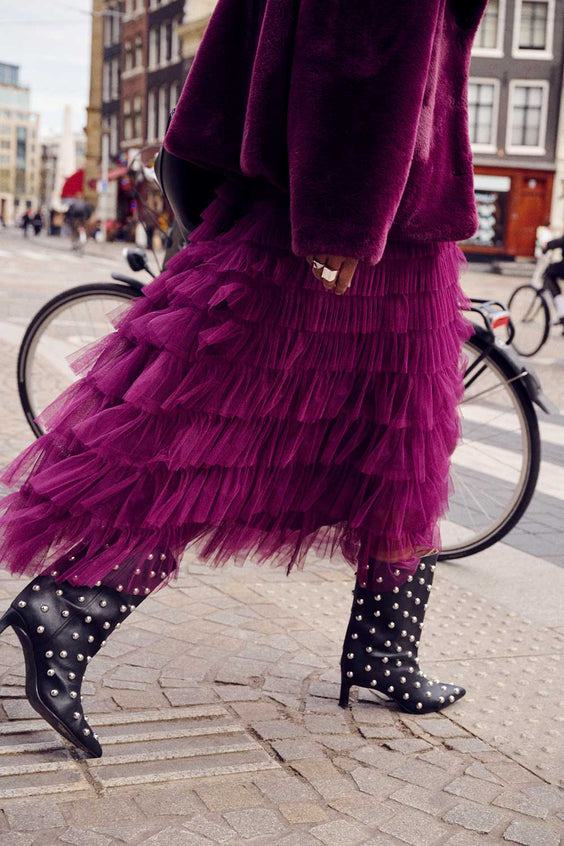 POM Amsterdam Skirts JUPE - Bella Dark Plum
