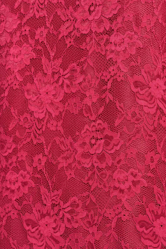 POM Amsterdam Skirts JUPE - Holly Lace Burgundy Red