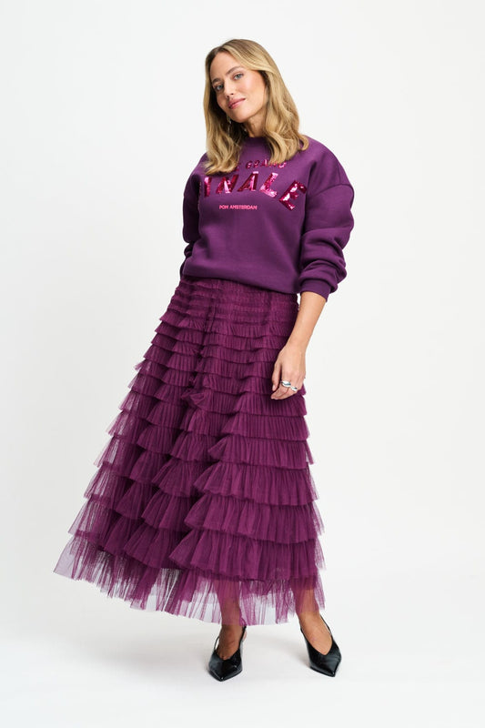 POM Amsterdam Skirts Purple / 34-36 JUPE - Bella Dark Plum