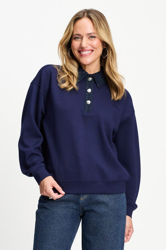 POM Amsterdam Sweaters Blue / 34 SWEATER - Becky Eternal Blue