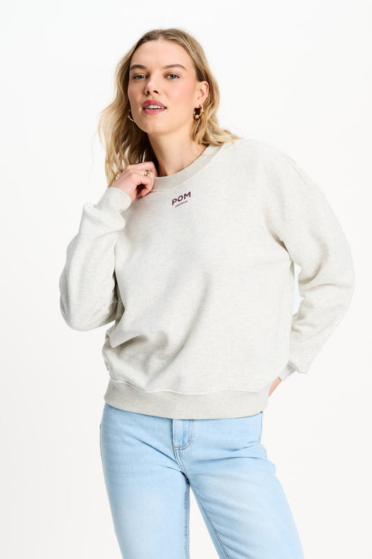 POM Amsterdam Sweaters Grey / 34 SWEATER - POM Grey Melange
