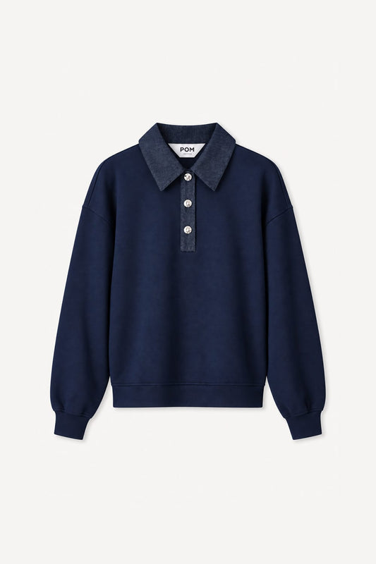 POM Amsterdam Sweaters SWEATER - Becky Eternal Blue