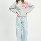 POM Amsterdam Sweaters SWEATER - Floral Grey Melange